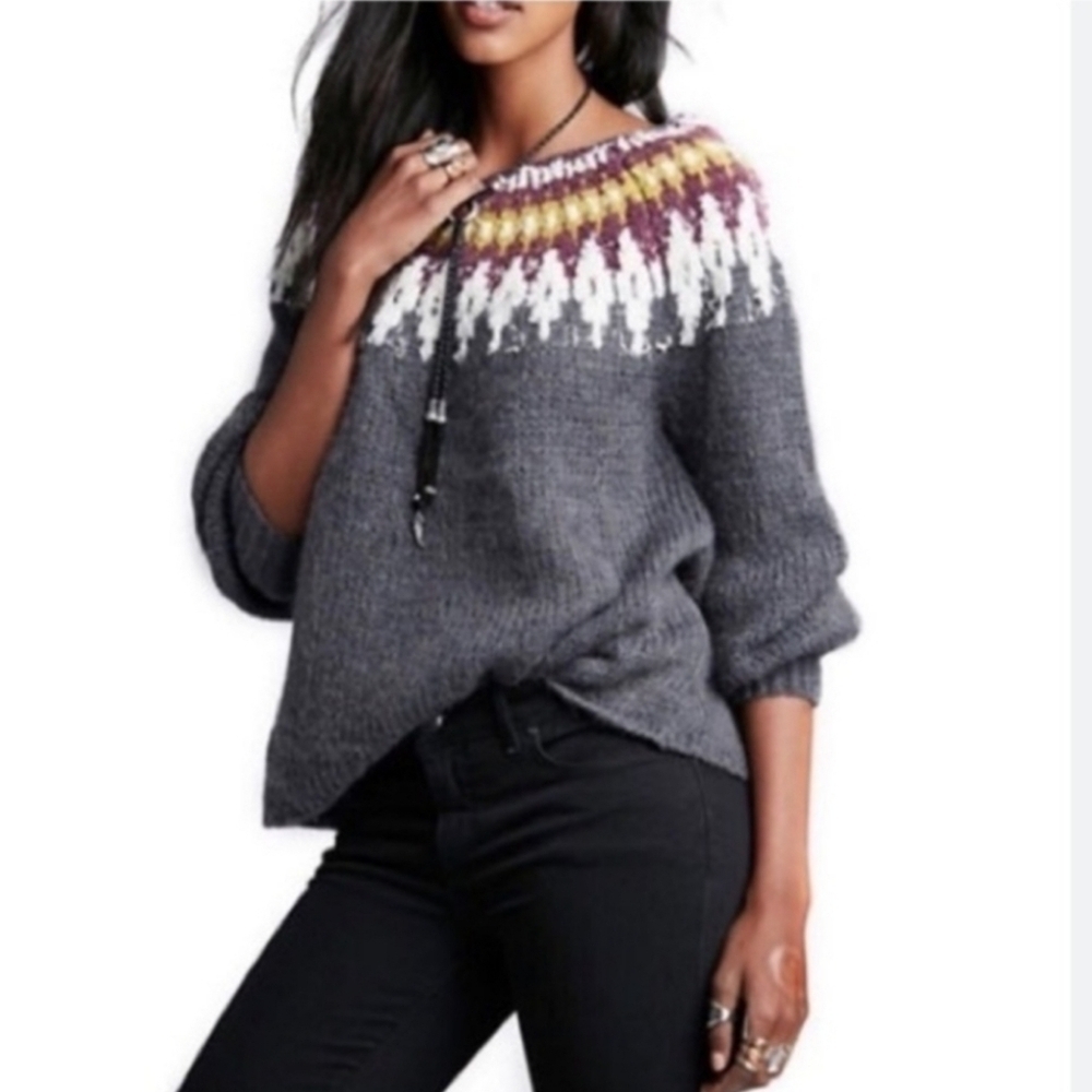Free People Baltic Fair Isle Sweater XS